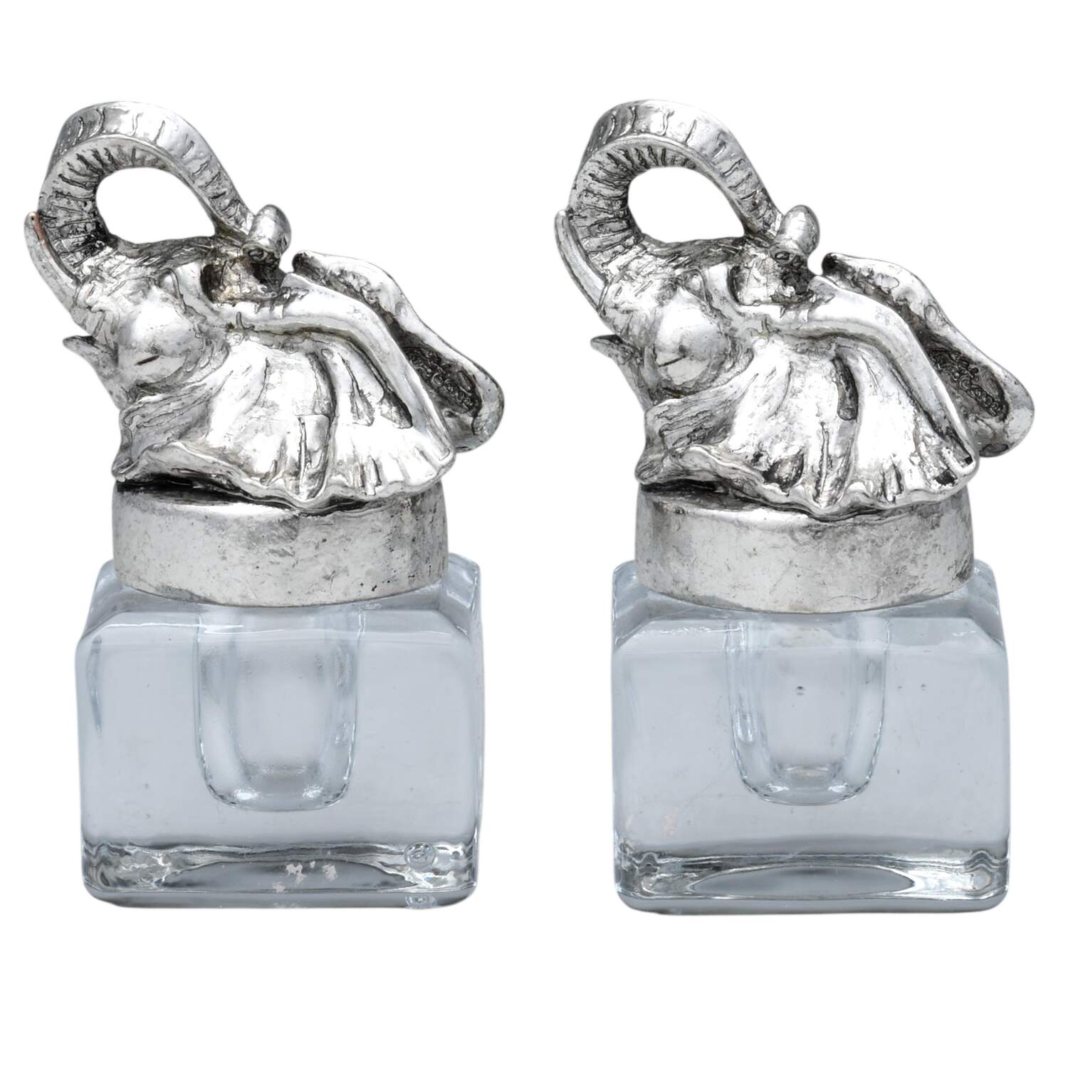 Elephants (Aluminum, Hollowware) Salt and Pepper Set by Arthur Court-1