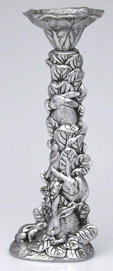 Bunnies (Aluminum, Hollowware) 8" Candlestick by Arthur Court-1