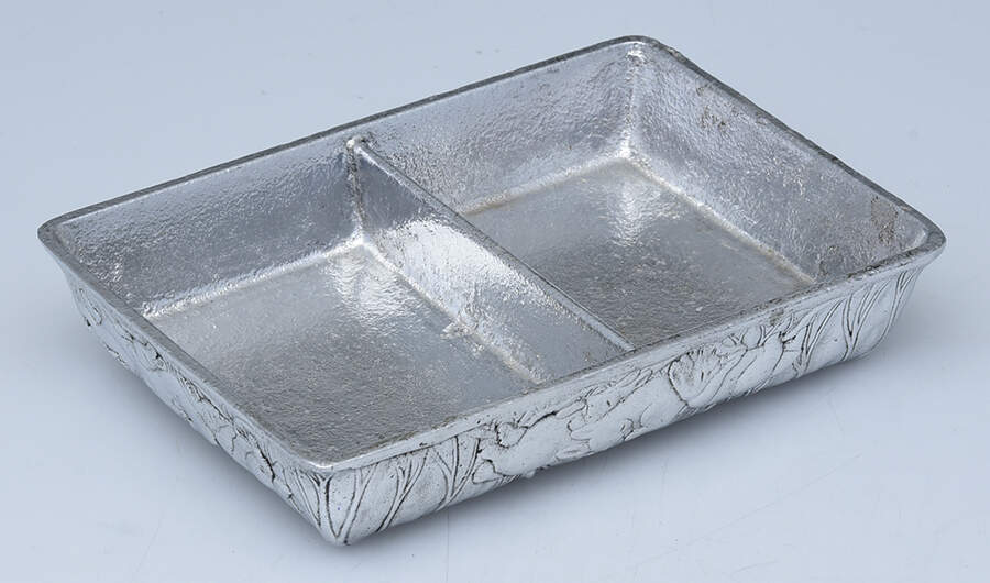Bunnies (Aluminum, Hollowware) Divided Playing Card Box No Lid by Arthur Court-1