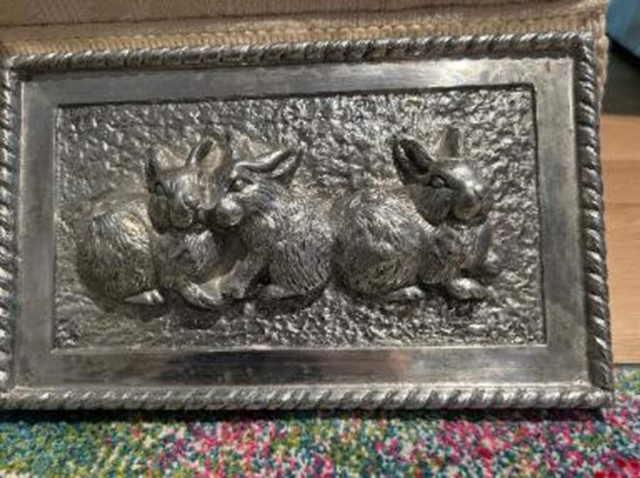 Bunnies (Aluminum, Hollowware) Wall Plaque by Arthur Court-1