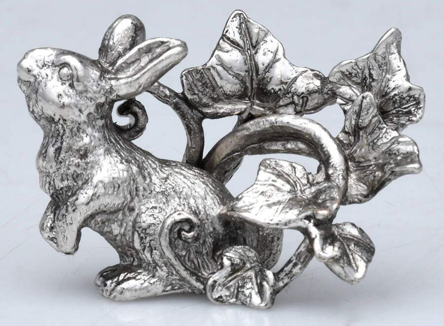 Bunnies (Aluminum, Hollowware) Place Card Holder by Arthur Court-1