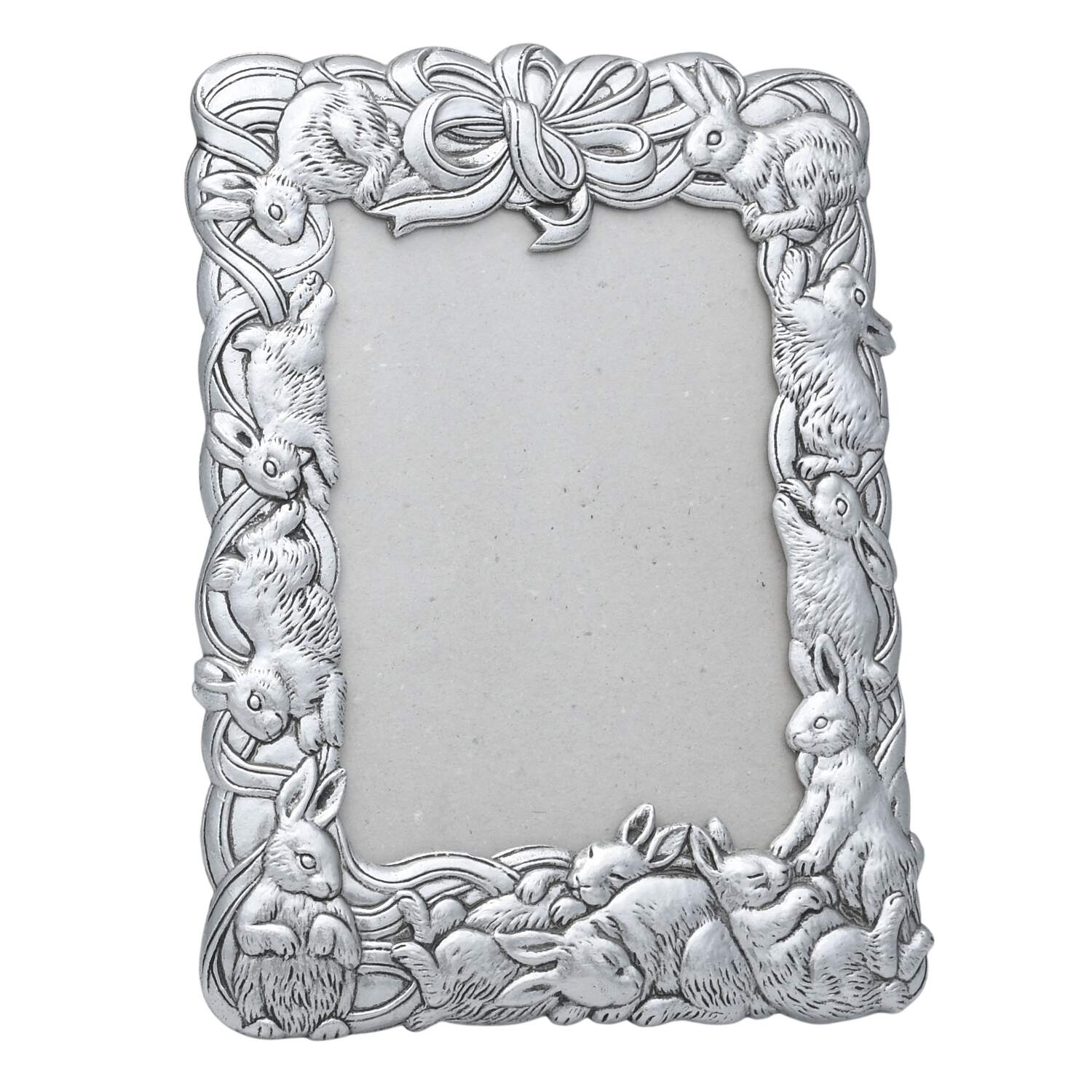 Bunnies (Aluminum, Hollowware) Frame-Holds 5" X 7" Picture by Arthur Court-1