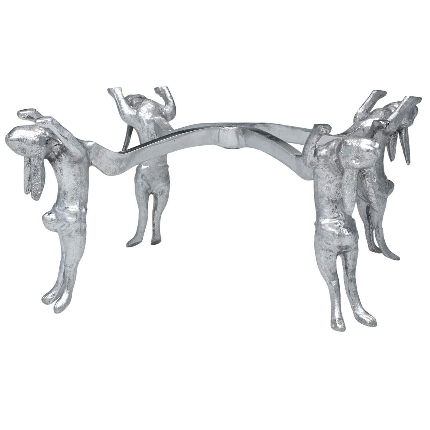 Bunnies (Aluminum, Hollowware) Stand for Acrylic Bowl 14" by Arthur Court-1