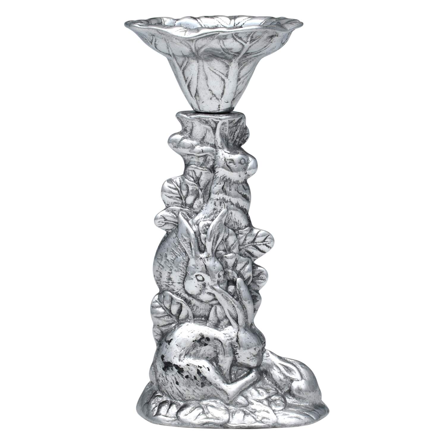 Bunnies (Aluminum, Hollowware) 6" Candlestick by Arthur Court-1
