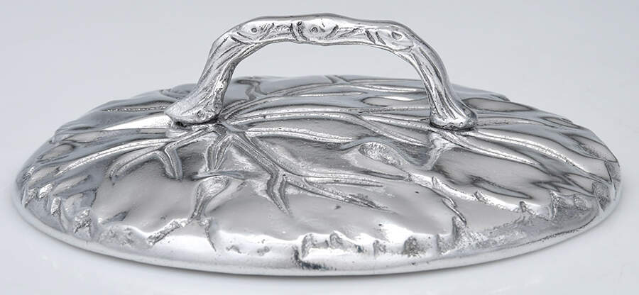 Grape (Aluminum, Hollowware) Lid for Round Butter Tub by Arthur Court-1