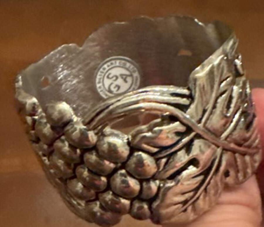 Grape (Aluminum, Hollowware) Napkin Ring by Arthur Court-1