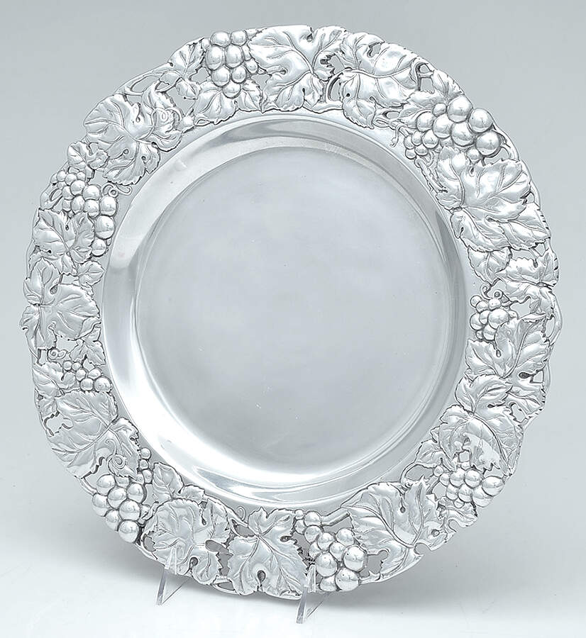 Grape (Aluminum, Hollowware) 14" Round Tray by Arthur Court-1