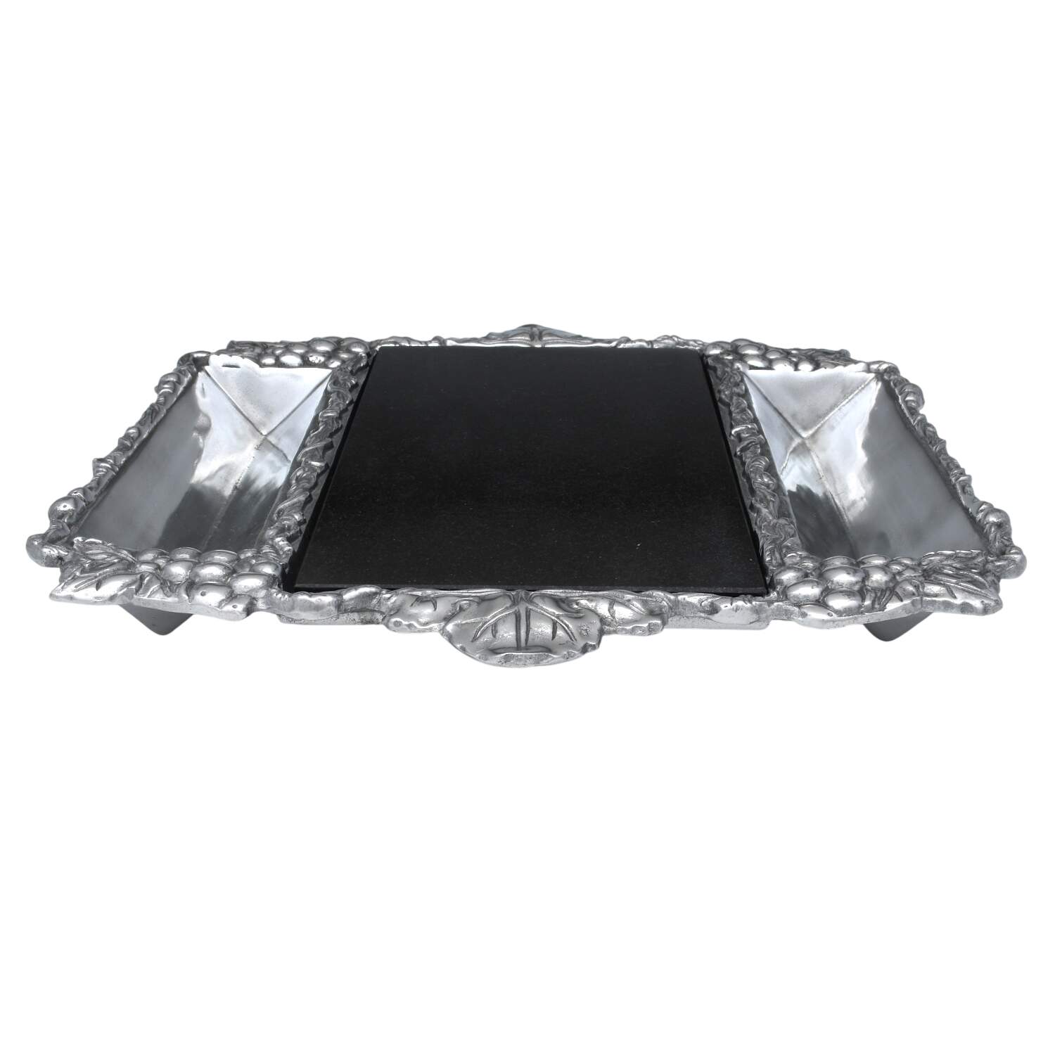Grape (Aluminum, Hollowware) Cracker Trays with Cheese Board by Arthur Court-1