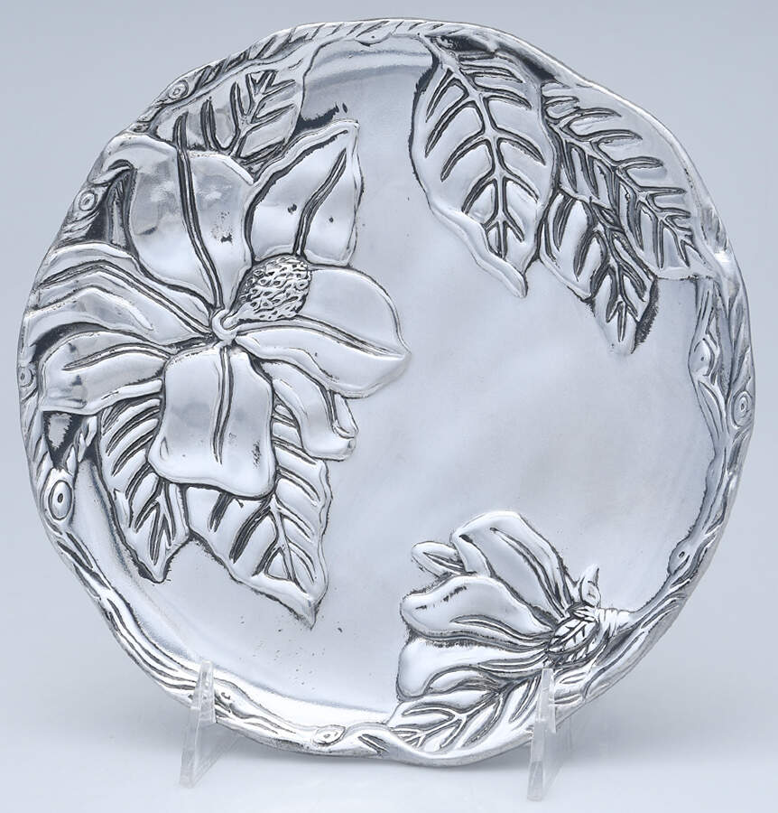 Magnolia (Aluminum, Hollowware) Cheese Plate by Arthur Court-1