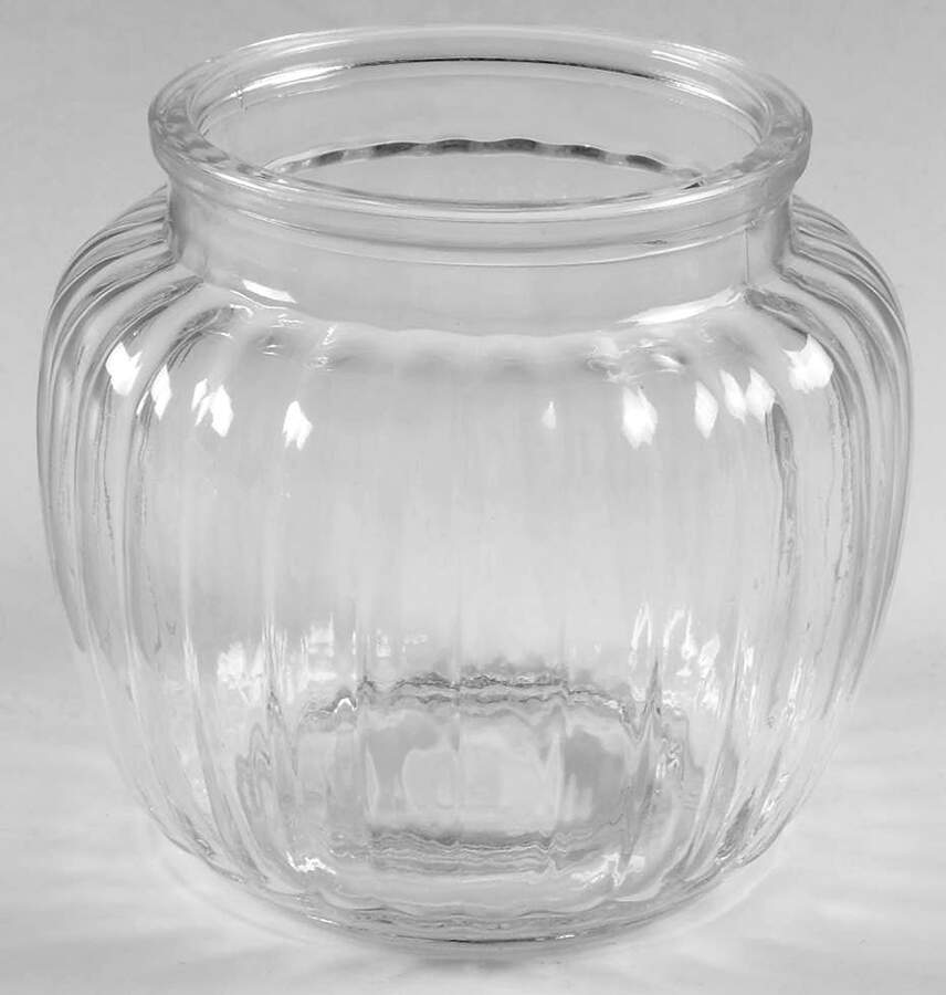 Fleur de Lis (Aluminum, Serveware) Small Glass Canister No Lid by Arthur Court-1