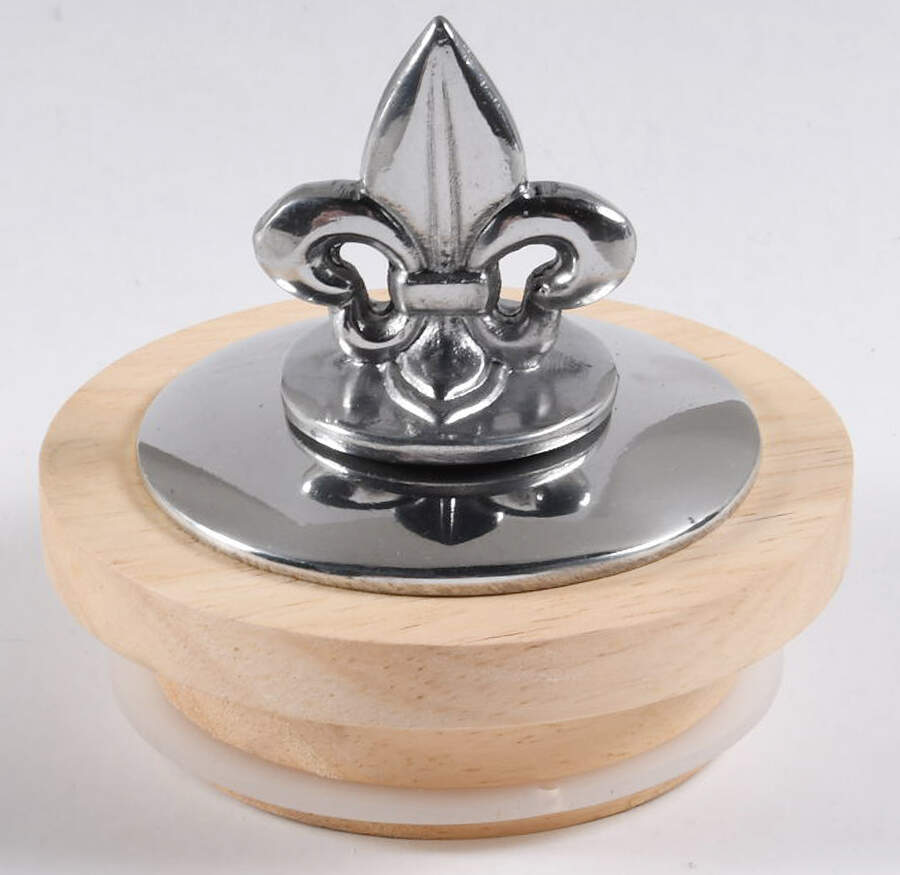 Fleur de Lis (Aluminum, Serveware) Metal Lid for Small Glass Canister by Arthur Court-1