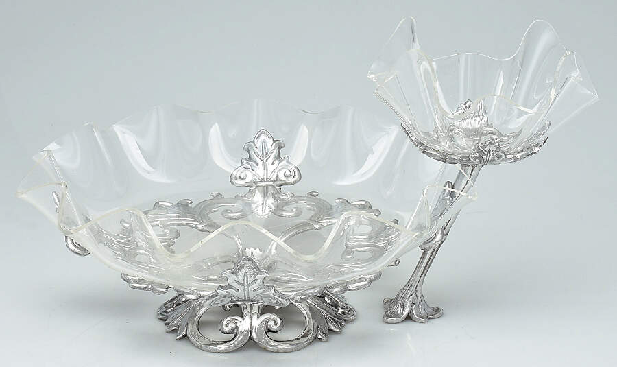 Fleur de Lis (Aluminum, Serveware) 2 Piece Chip & Dip Set by Arthur Court-1