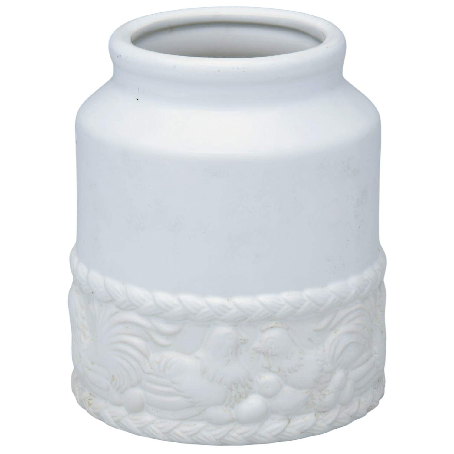 Rooster (Aluminum, Serveware) Small Ceramic Canister No Lid by Arthur Court-1