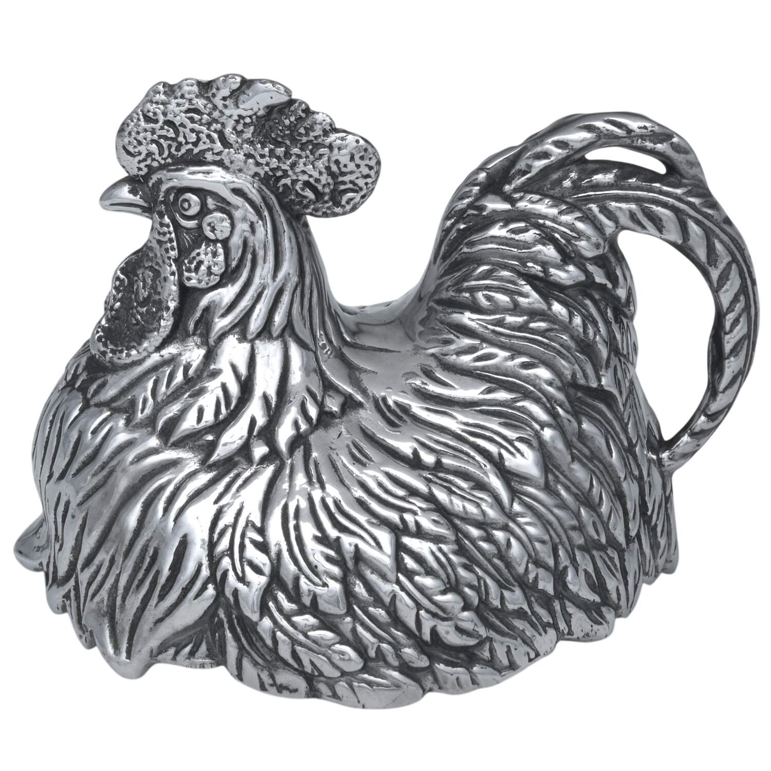 Rooster (Aluminum, Serveware) Lid for Small Ceramic Canister by Arthur Court-1