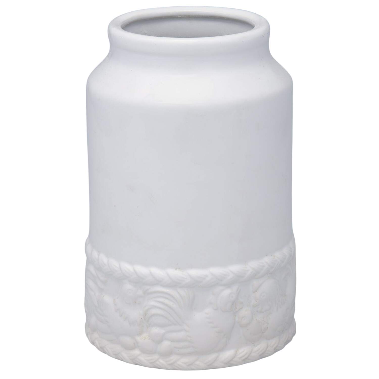 Rooster (Aluminum, Serveware) Medium Ceramic Canister No Lid by Arthur Court-1