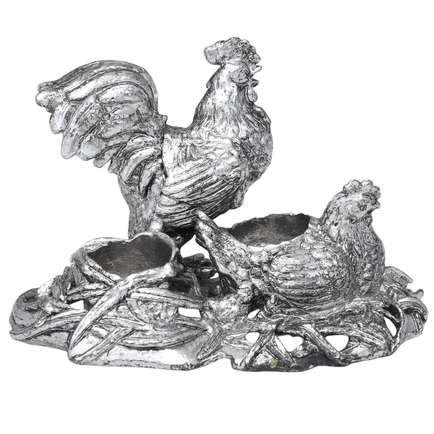 Rooster (Aluminum, Serveware) Metal Stand for Crystal Salt & Pepper Shakers by Arthur Court-1