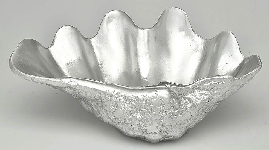 Wonders of the Water (Aluminum, Serveware) 11" Shell Shape Bowl by Arthur Court-1