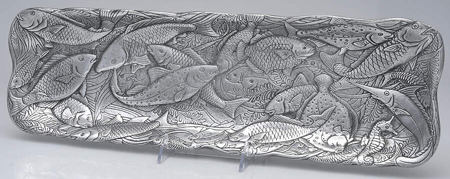 Wonders of the Water (Aluminum, Serveware) 19" Rectangular Tray by Arthur Court-1