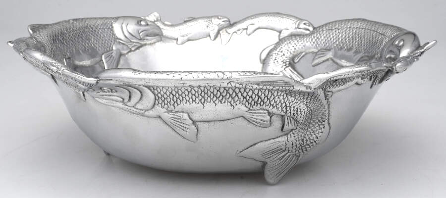 Wonders of the Water (Aluminum, Serveware) 12" Salad Serving Bowl by Arthur Court-1