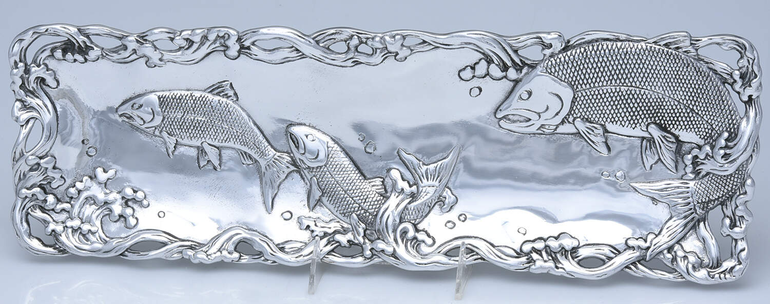 Wonders of the Water (Aluminum, Serveware) 19" Rectangular Tray by Arthur Court-1
