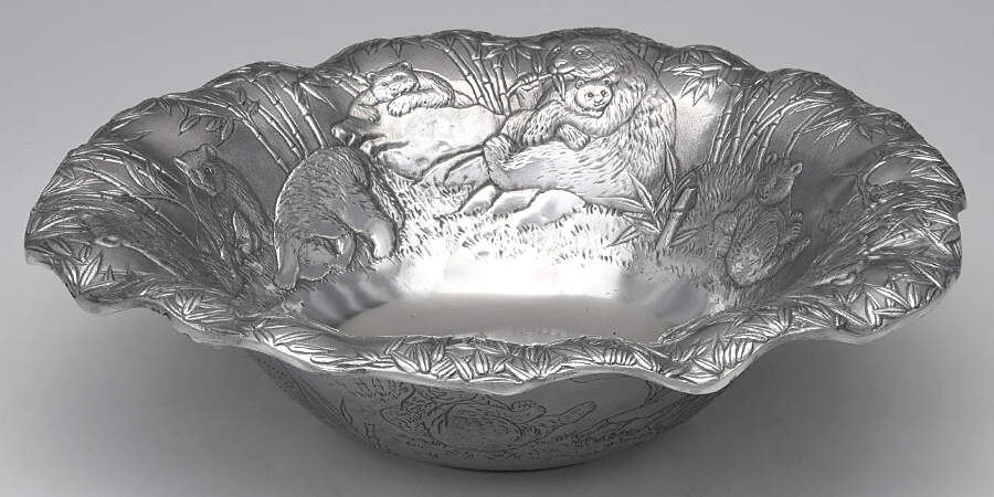 Bears of the World (Aluminum, Hollowware) 14" Salad Serving Bowl by Arthur Court-1