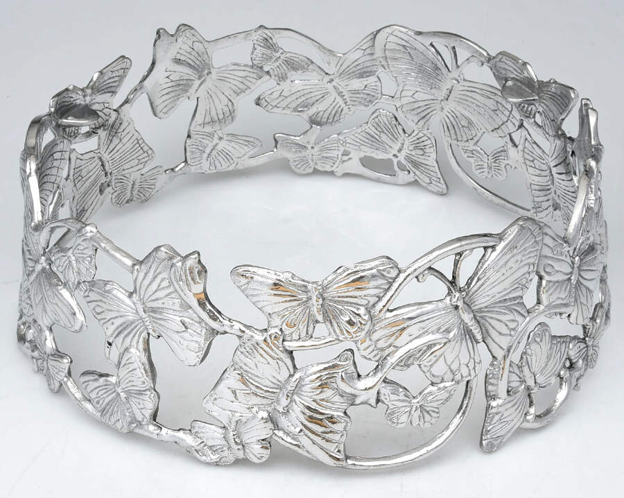Butterfly (Aluminum, Serveware) Cheese Plate-No Wood Insert by Arthur Court-1