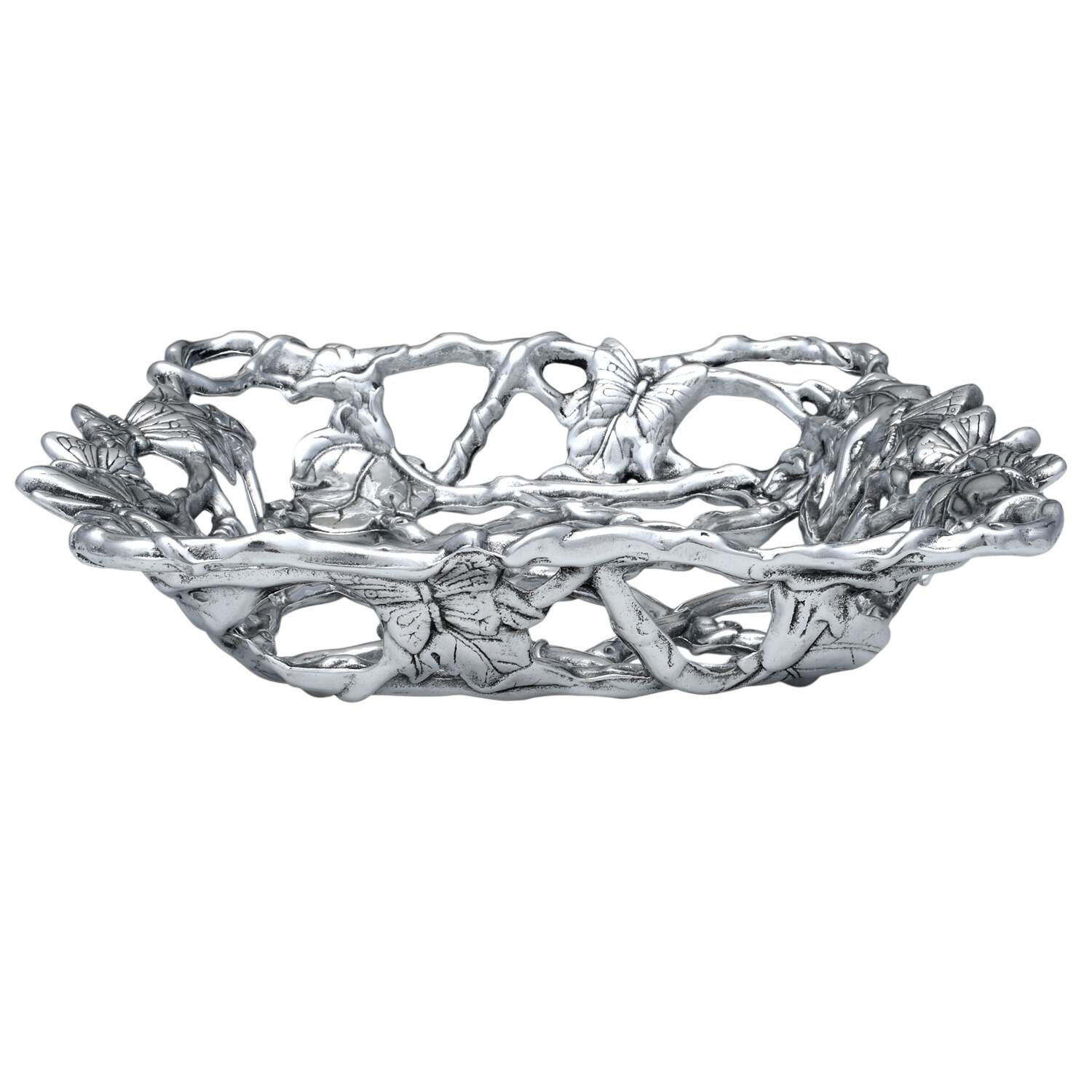 Butterfly (Aluminum, Serveware) 2 Qt Glass Casserole Metal Holder Only by Arthur Court-1
