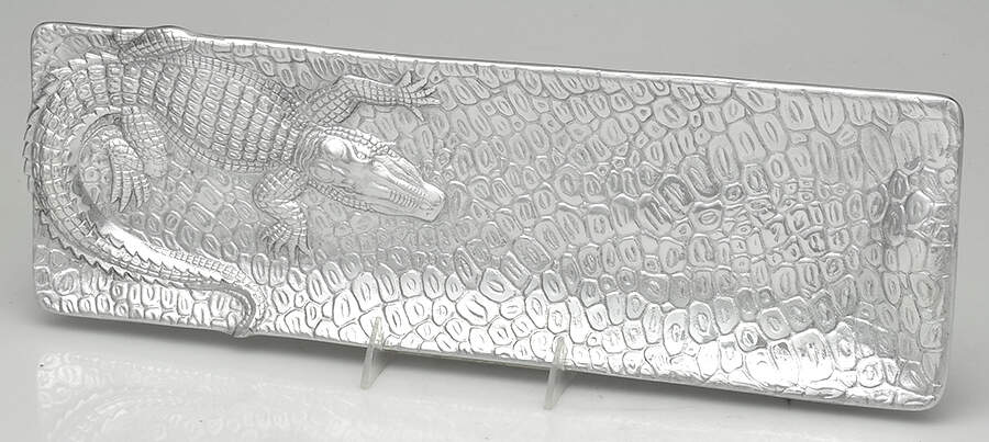 Alligator (Aluminum, Hollowware) 19" Oblong Buffet Tray by Arthur Court-1