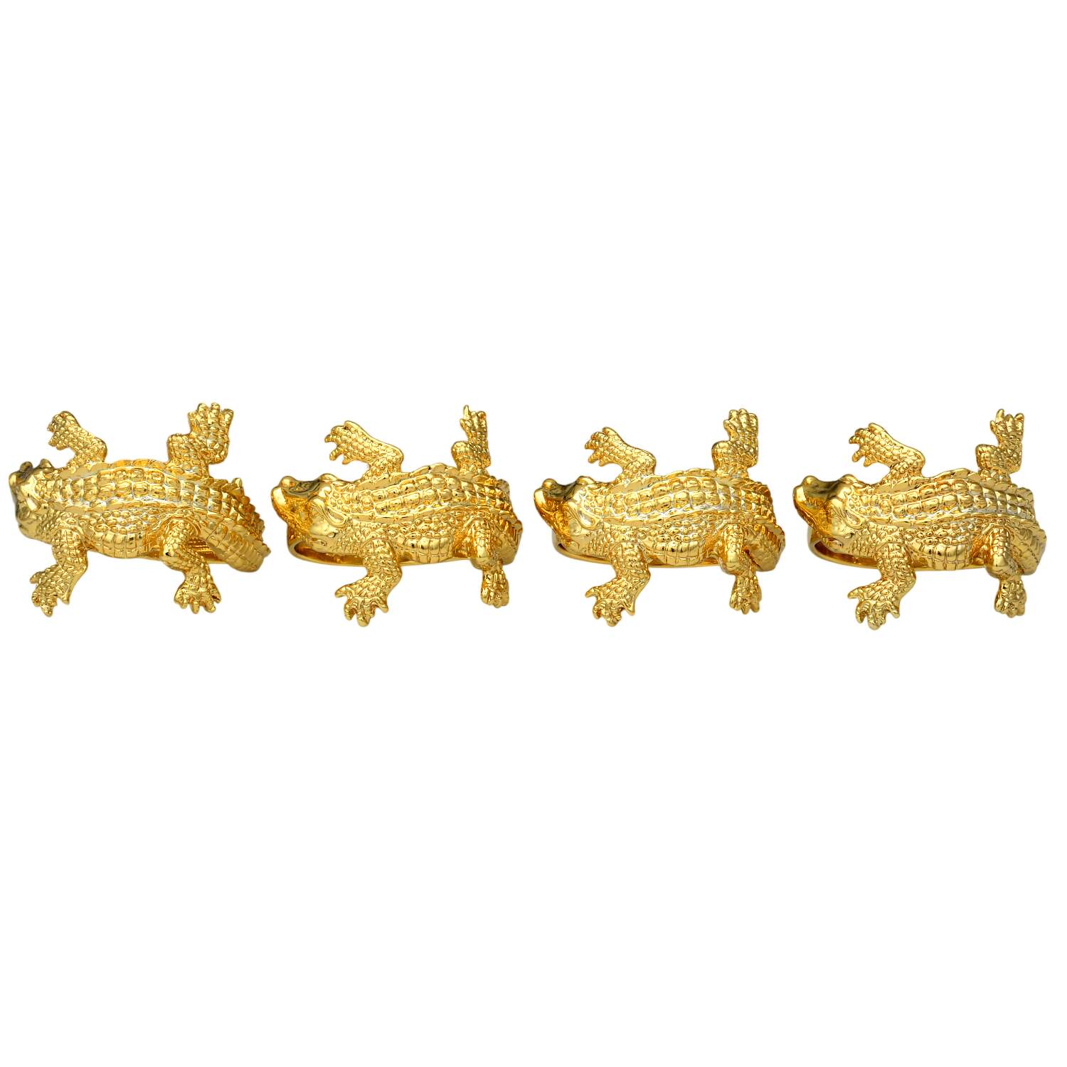Alligator (Aluminum, Hollowware) Napkin Ring - Set of 4 by Arthur Court-1