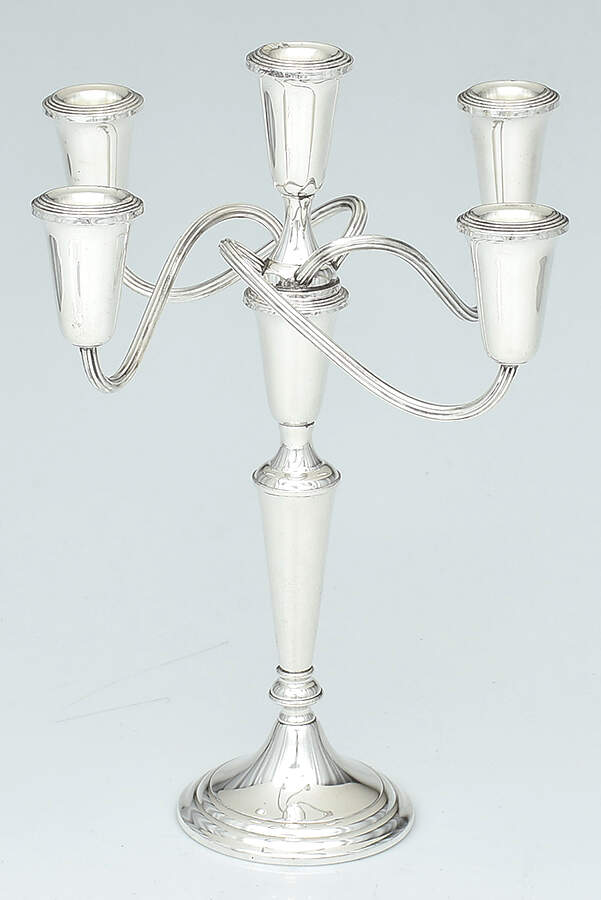 S279 (Sterling, Hollowware) Weighted 5 Light Candelabra by Alvin-1