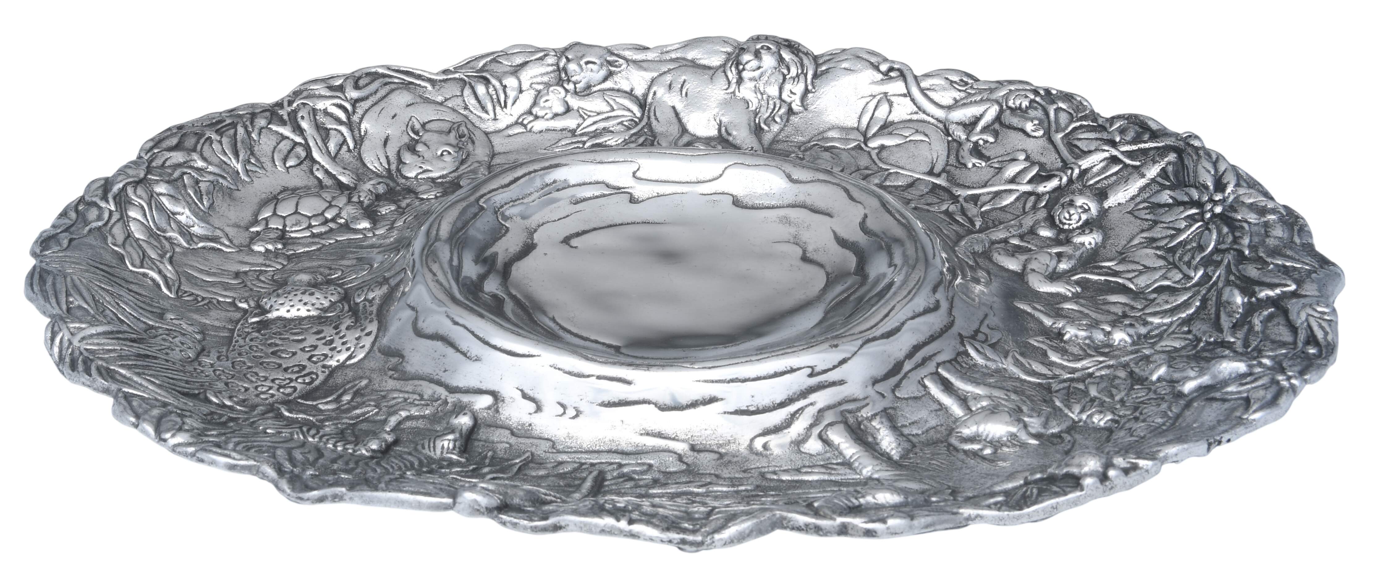 Endangered Kingdom (Aluminum, Hollowware) Tray for Chip & Dip Set by Arthur Court-1