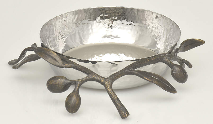Olive Branch (Metal, Hollowware) 4" Round Bowl by Michael Aram-1