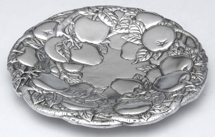 Apple (Aluminum, Hollowware) Cheese Plate by Arthur Court-1