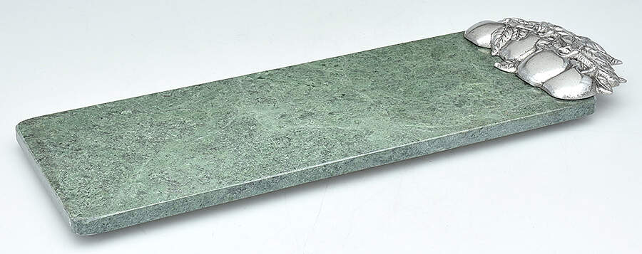 Apple (Aluminum, Hollowware) Marble Cheese Board by Arthur Court-1