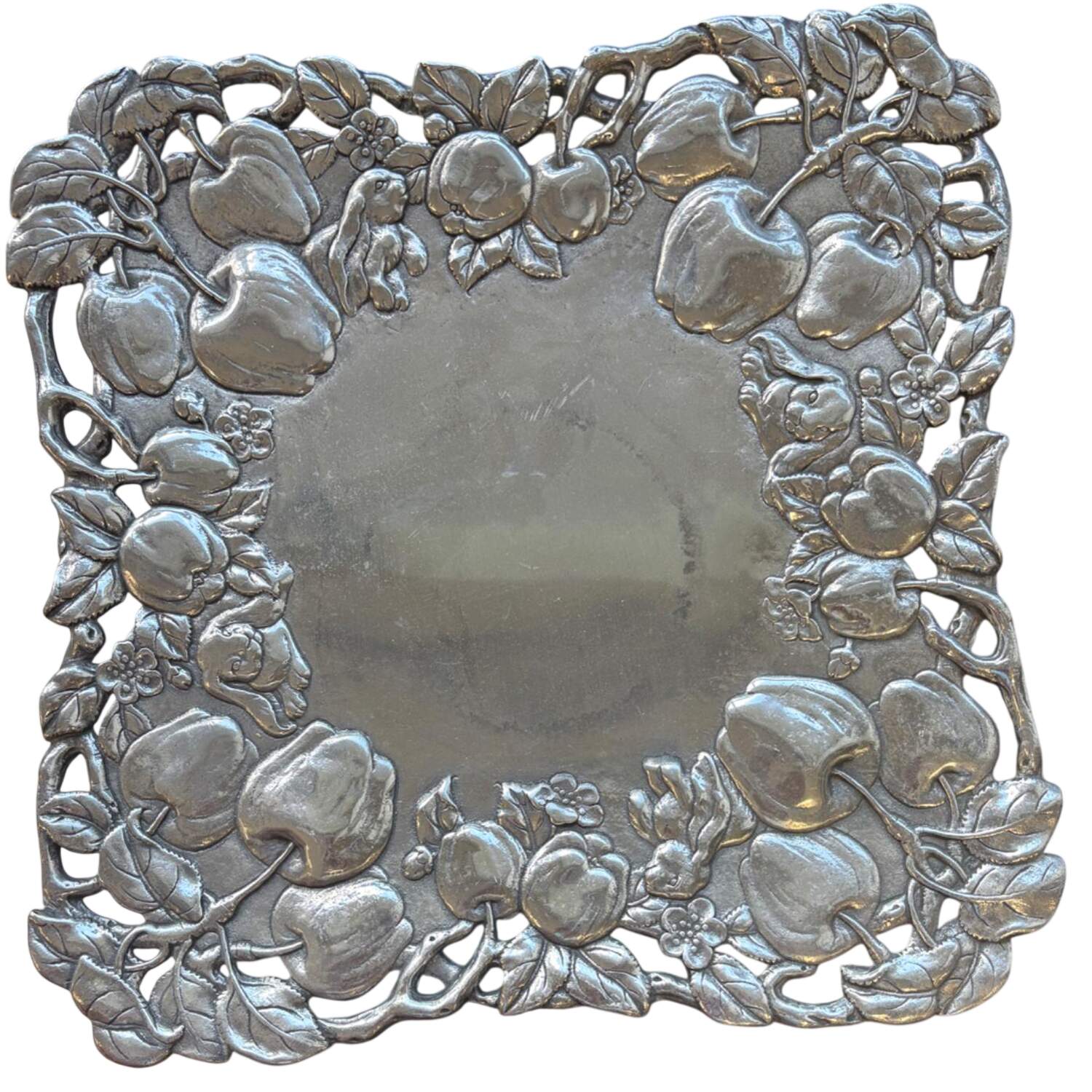 Apple (Aluminum, Hollowware) 11" Square Tray by Arthur Court-1