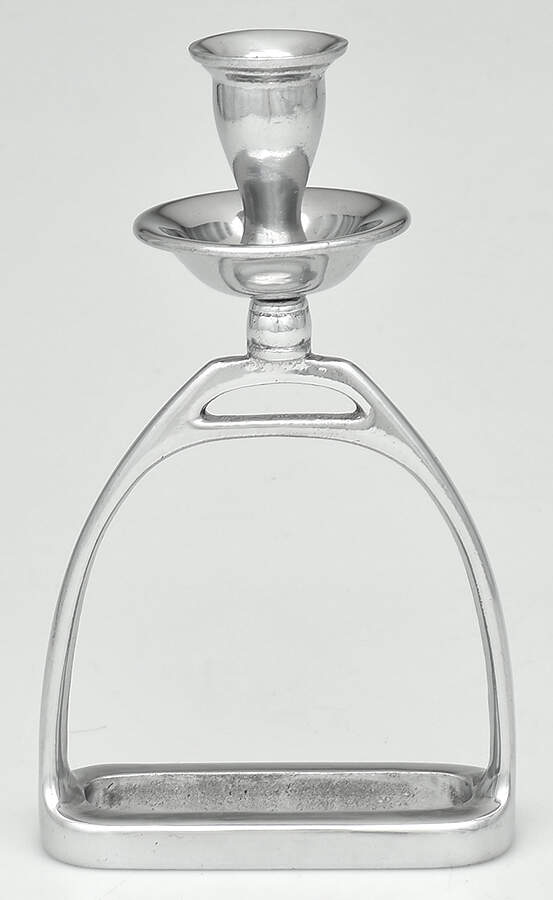 Equestrian (Aluminum, Hollowware) 8" Candlestick by Arthur Court-1
