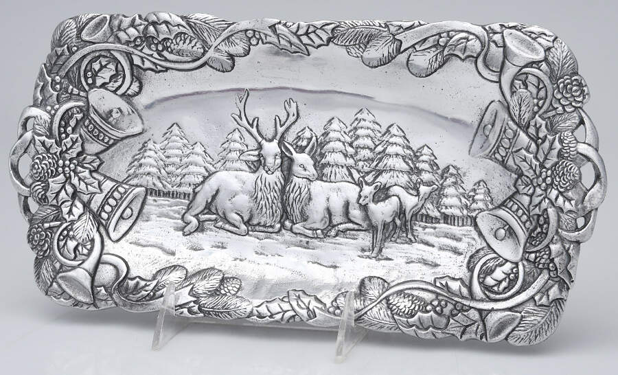Holidays (Aluminum, Hollowware) 12" Bread Tray by Arthur Court-1