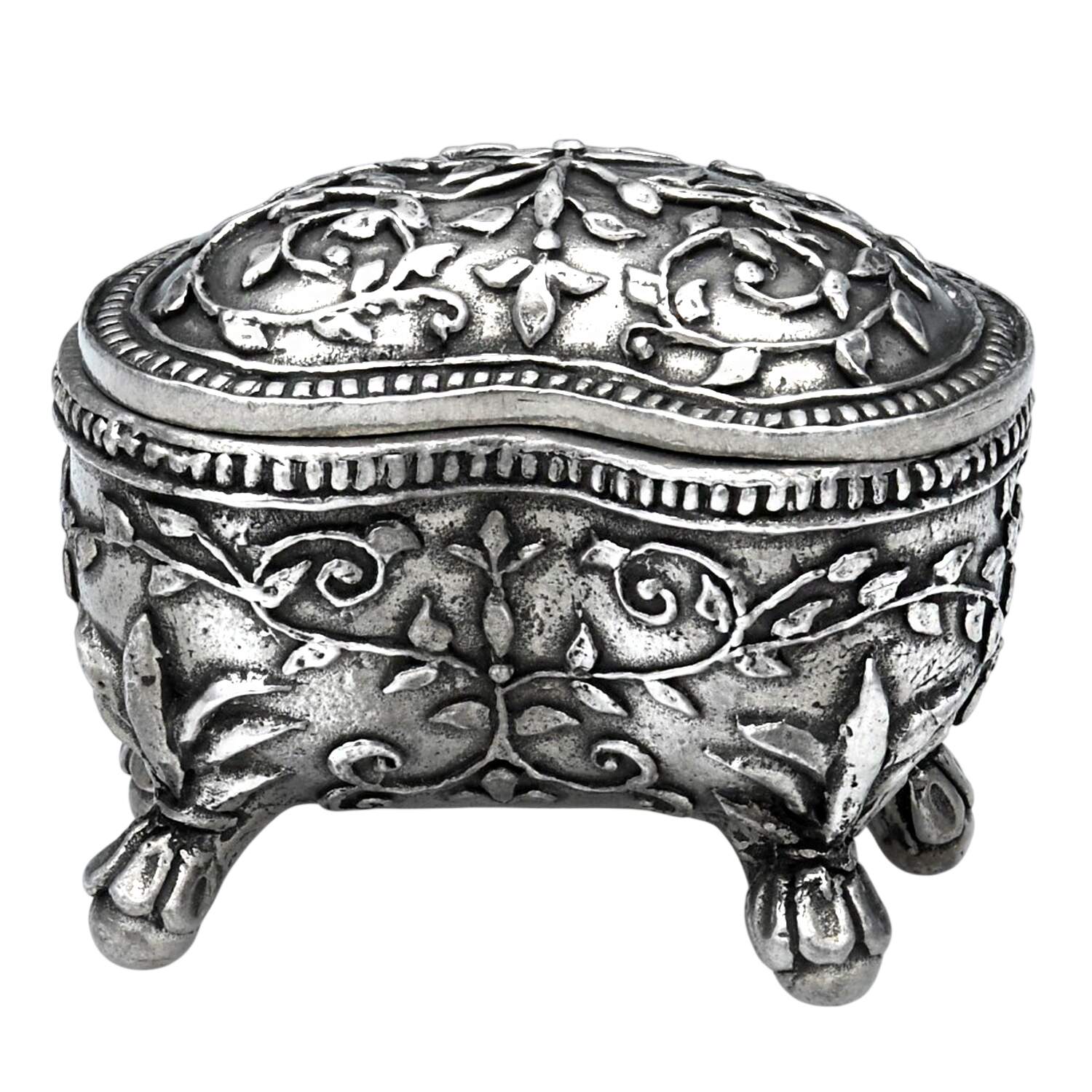 Pewter Hollowware Heart Box by A E Williams-1