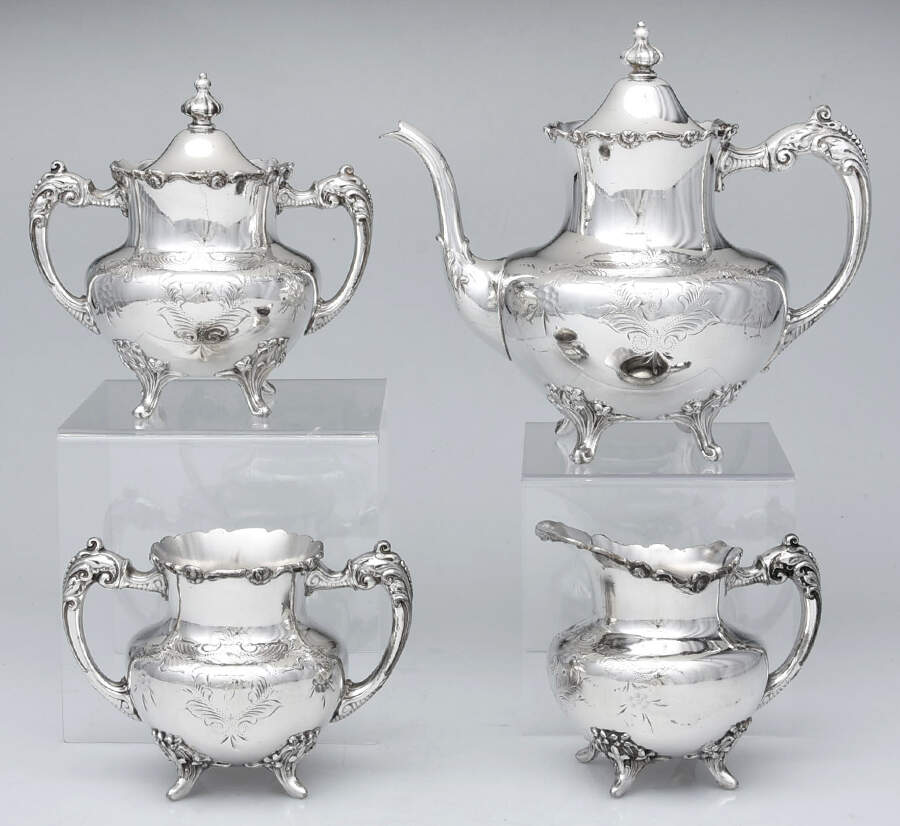 877 (Silverplate, Hollowware) 4 Piece Coffee Set (PCP1, PCR, PSU1 PWB1) by Adelphi-1