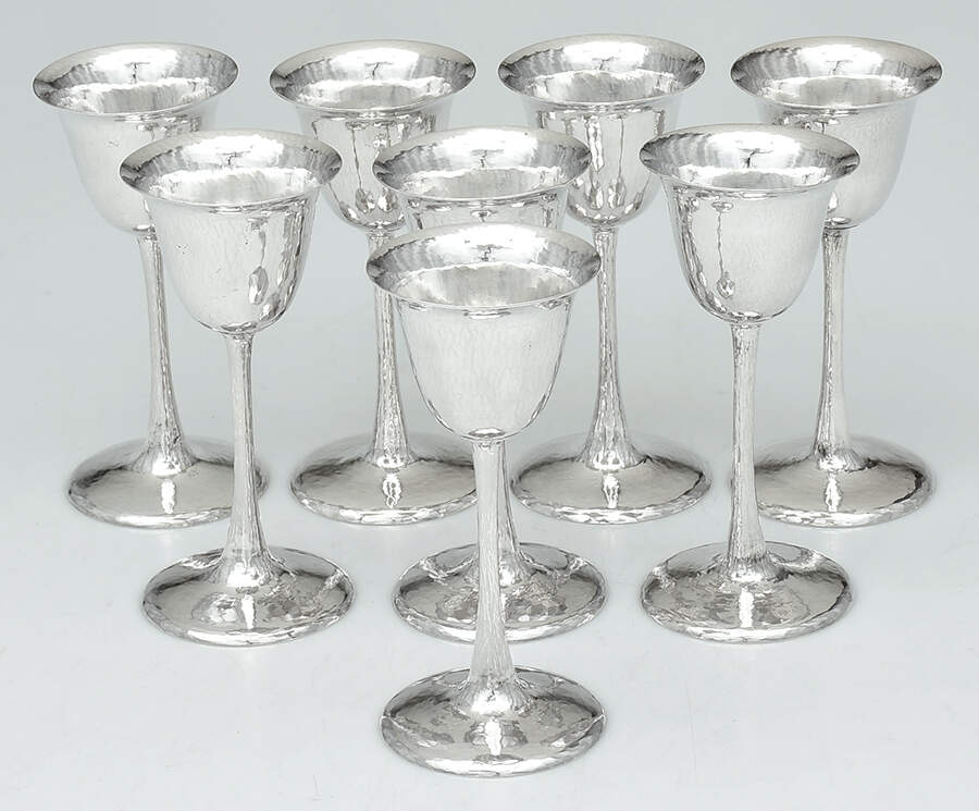 A4E1 (Sterling, Hollowware) (Set of 8) Wine Goblet by Anna Eicher-1