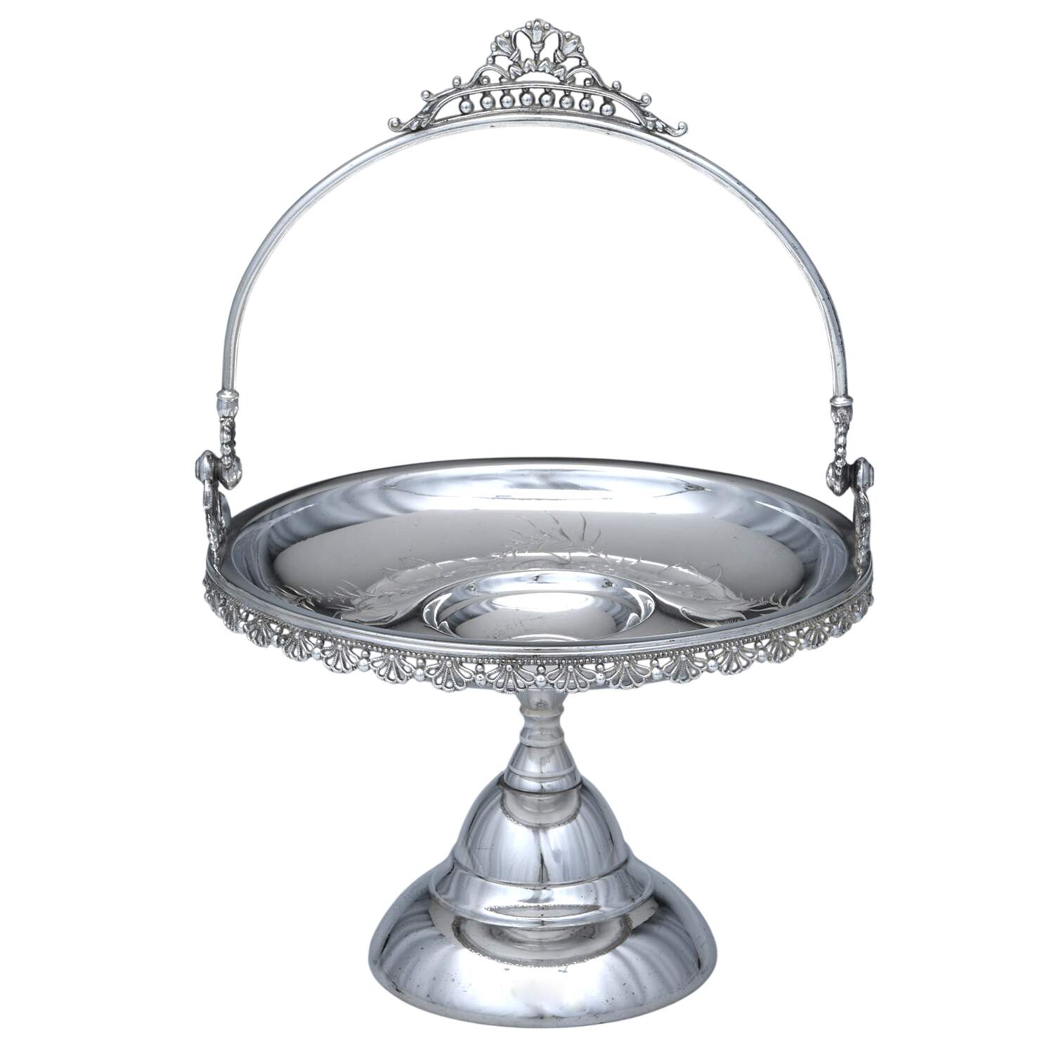689 (Silverplate, Hollowware) Footed Handled Cake Basket by J. A. Babcock & Co-1