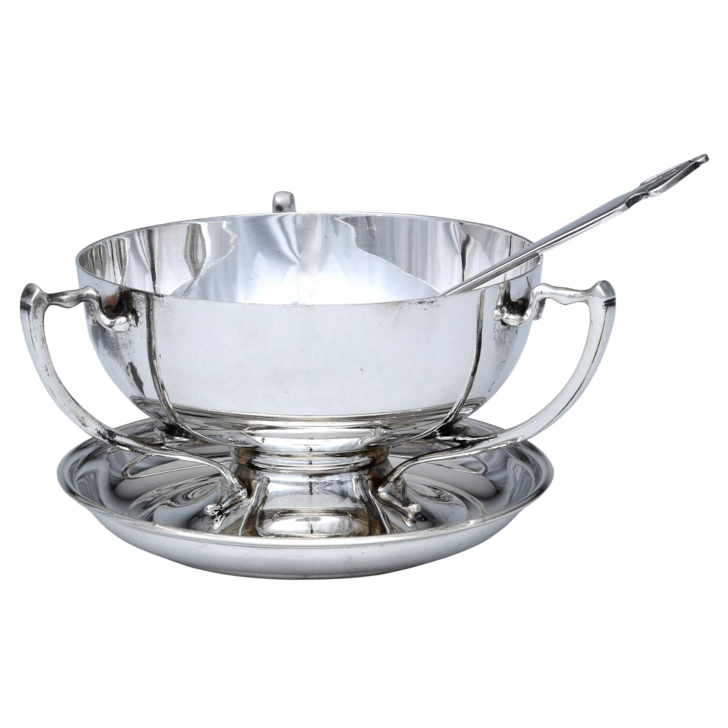 Sterling Hollowware Sauce Boat & Underplate with Spoon by Alexander Clark Co-1