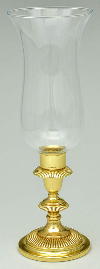 Brass Candlesticks Hurricane Lamp & Globe by Baldwin Brass-1