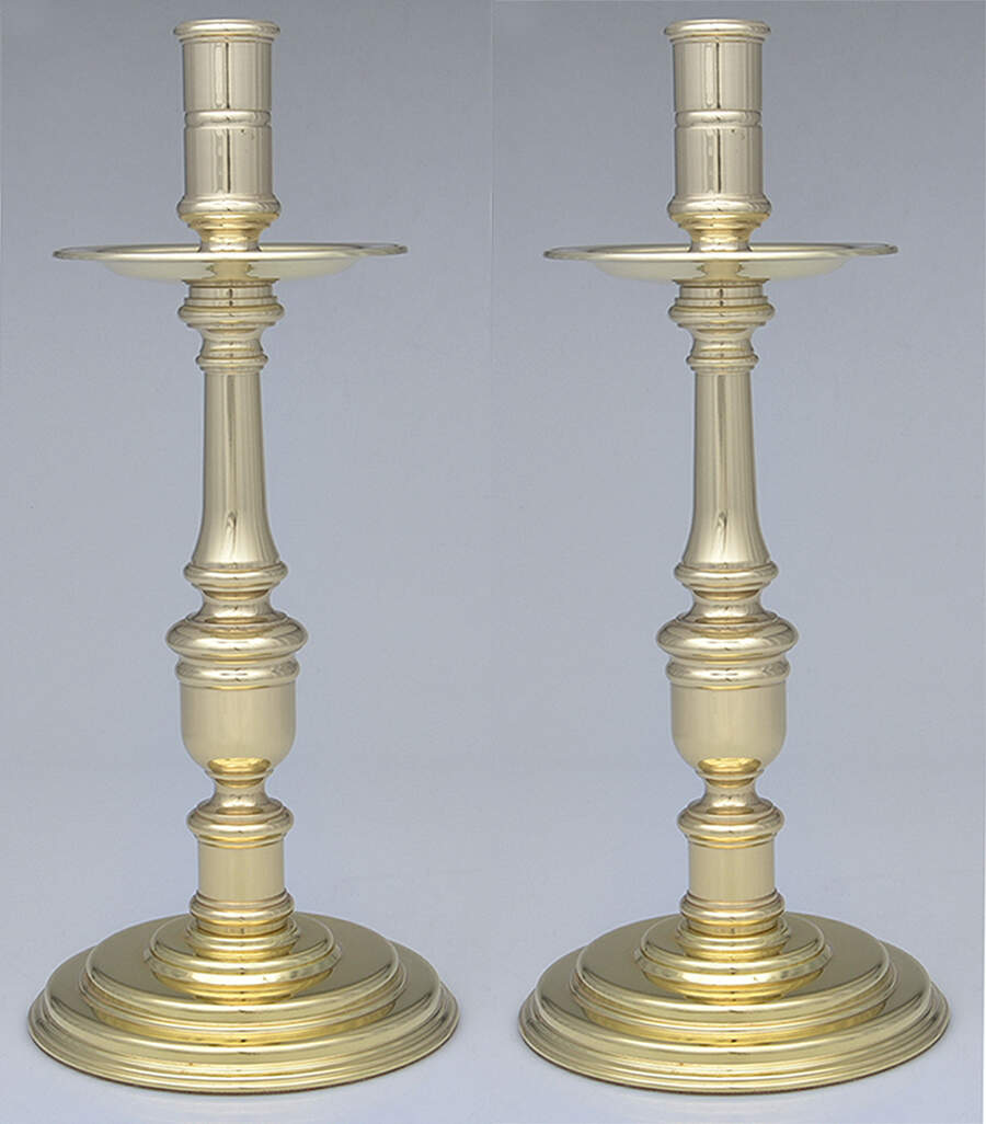 Brass Candlesticks Pair of 13" Candlesticks by Baldwin Brass-1