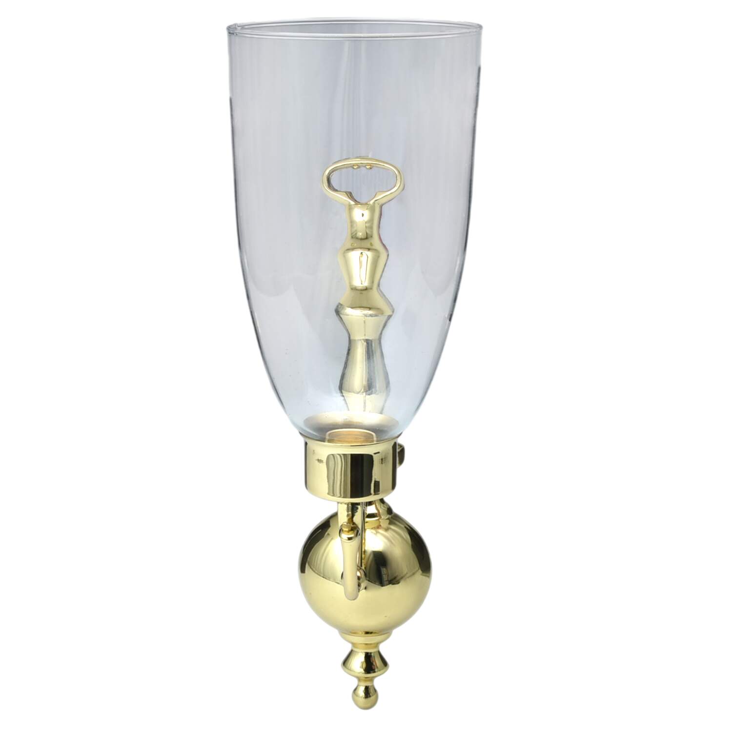 Brass Candlesticks Wall Sconce & Glass Globe by Baldwin Brass-1