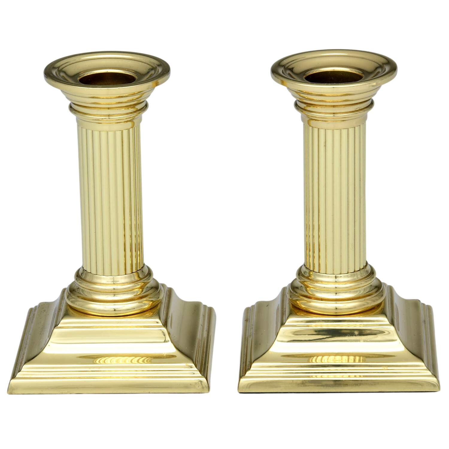 Brass Candlesticks Pair of 5" Smithsonian Candlesticks by Baldwin Brass-1