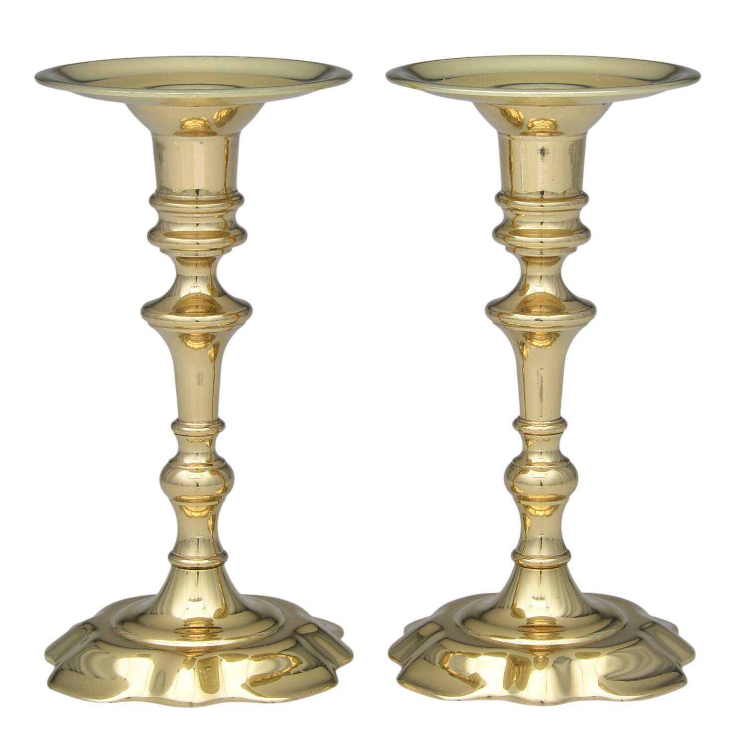 Brass Candlesticks Pair Pillar Candlestick & Taper Combination by Baldwin Brass-1