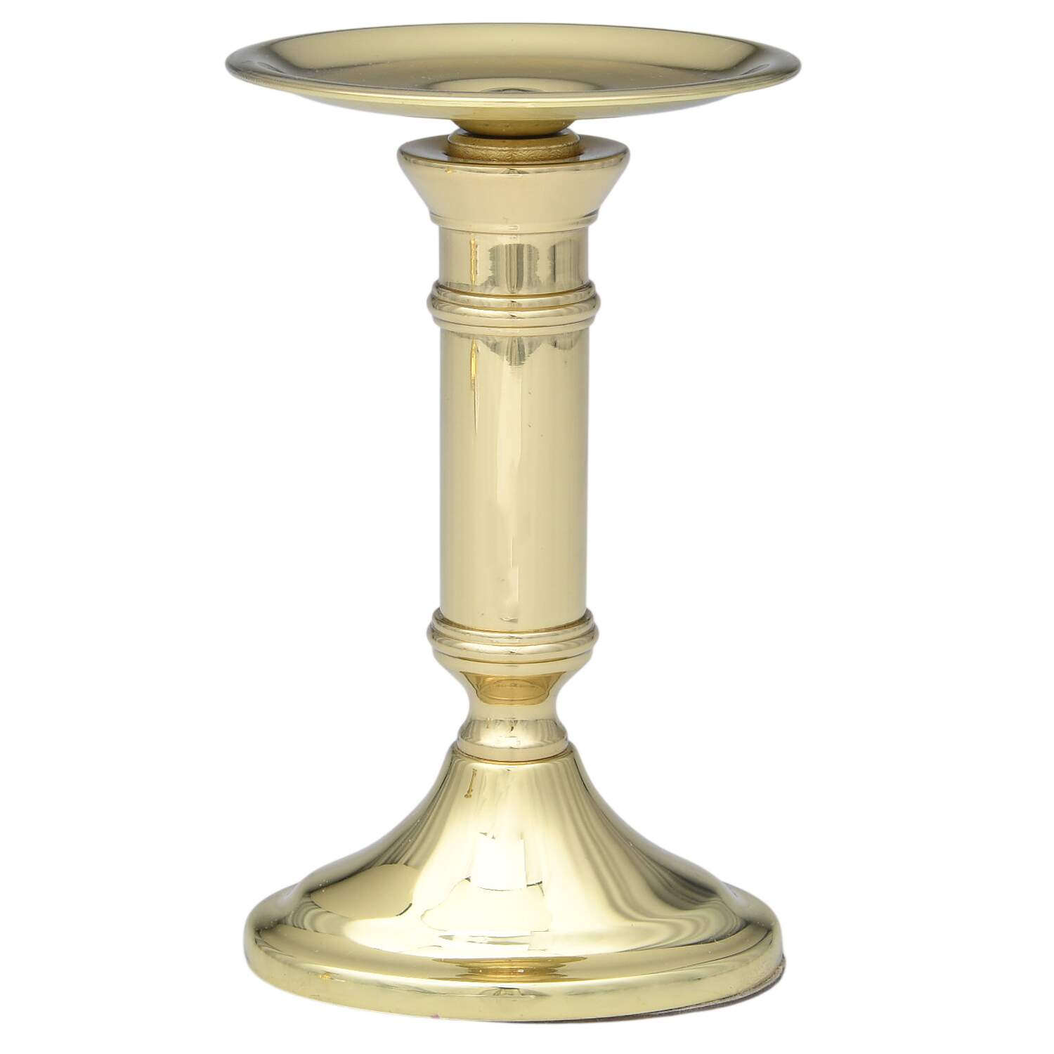 Brass Candlesticks Pillar Candlestick & Taper Combination by Baldwin Brass-1