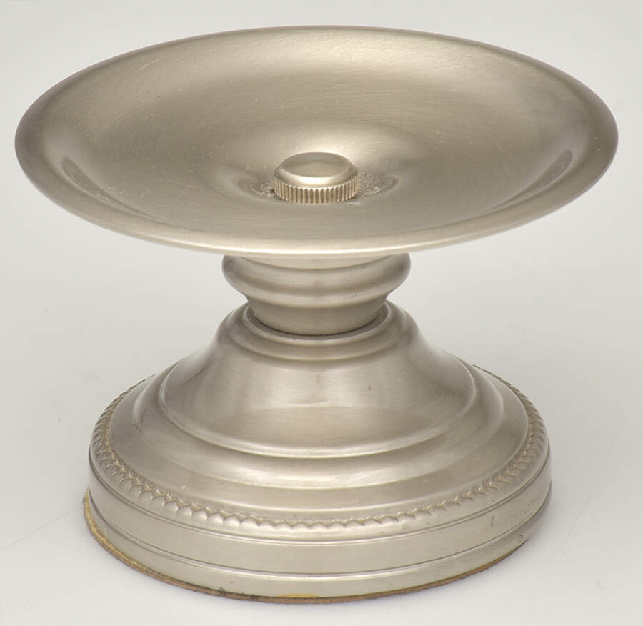 Platinum Mist "Finish" (Nickel, Hollowware) Pillar Candlestick by Baldwin Brass-1