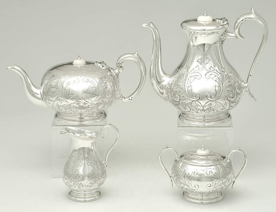 BBS22 (Silverplate, Hollowware) (4 Piece) Silverplate Tea Set by Barker Bros Ltd. Flatware-1